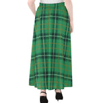 St. Patrick's Day Tartan Pattern Print Chiffon Maxi Skirt