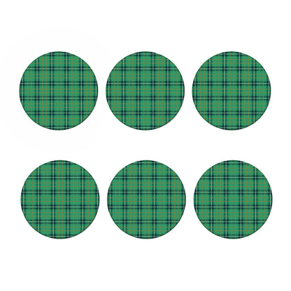 St. Patrick's Day Tartan Pattern Print Coaster Set