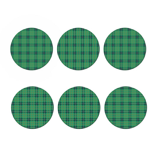 St. Patrick's Day Tartan Pattern Print Coaster Set