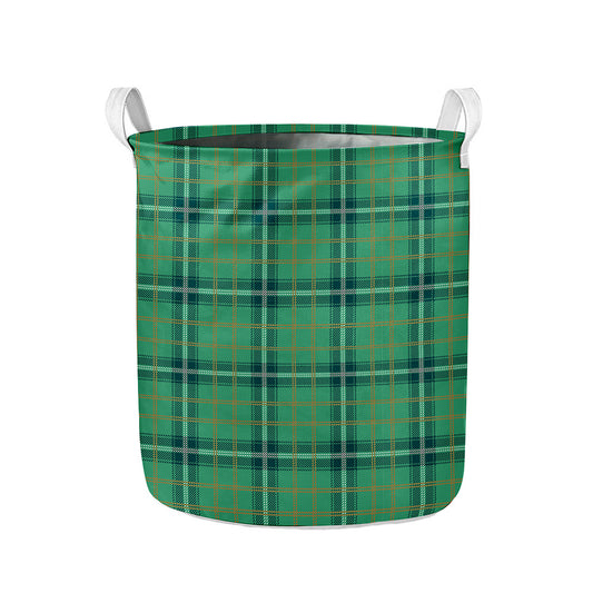 St. Patrick's Day Tartan Pattern Print Collapsible Laundry Basket