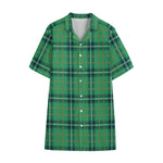 St. Patrick's Day Tartan Pattern Print Cotton Hawaiian Shirt