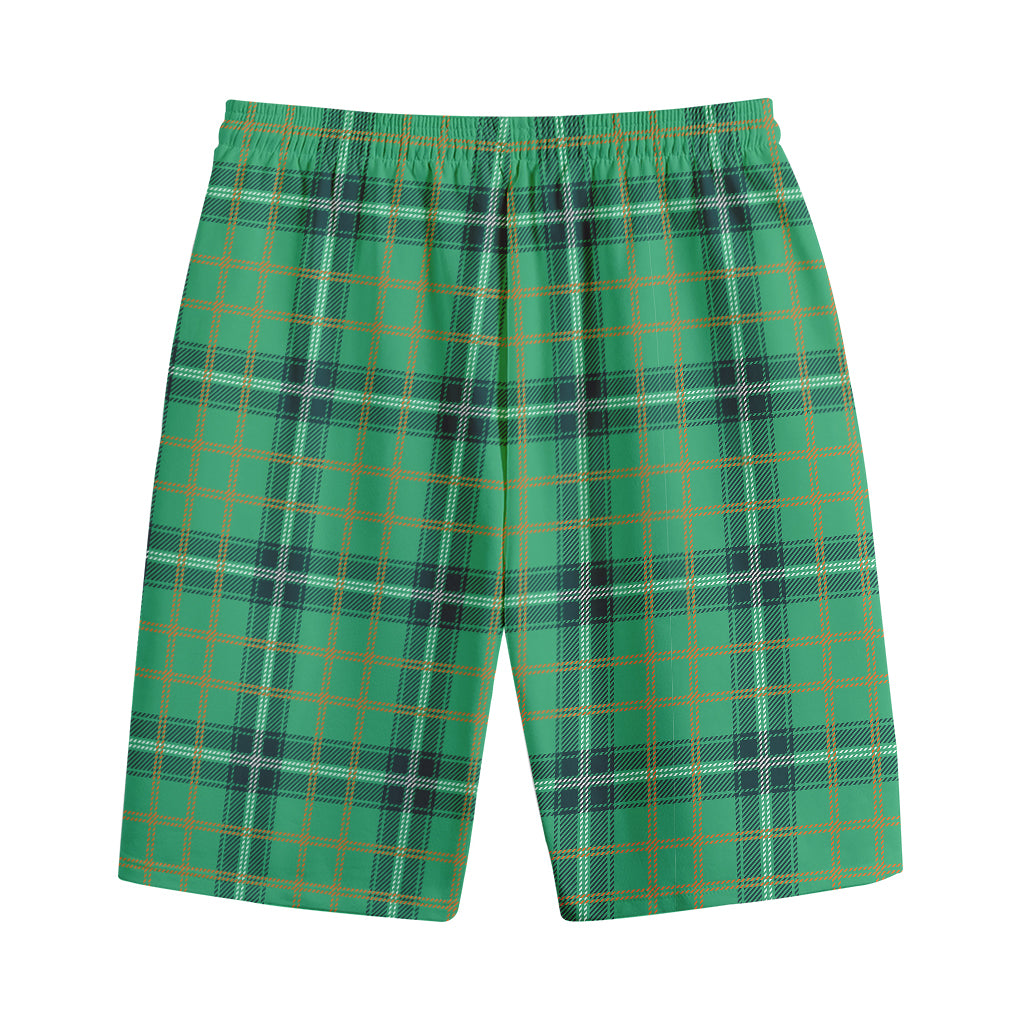 St. Patrick's Day Tartan Pattern Print Cotton Shorts