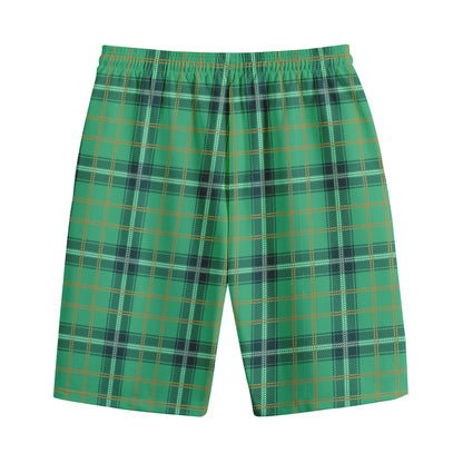 St. Patrick's Day Tartan Pattern Print Cotton Shorts