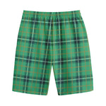 St. Patrick's Day Tartan Pattern Print Cotton Shorts