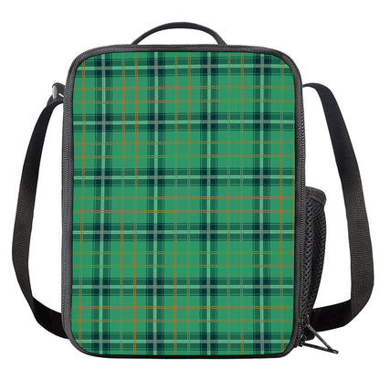 St. Patrick's Day Tartan Pattern Print Crossbody Lunch Bag