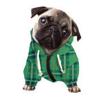 St. Patrick's Day Tartan Pattern Print Dog Zip Up Hoodie