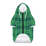 St. Patrick's Day Tartan Pattern Print Dog Zip Up Hoodie