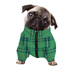 St. Patrick's Day Tartan Pattern Print Dog Zip Up Jacket