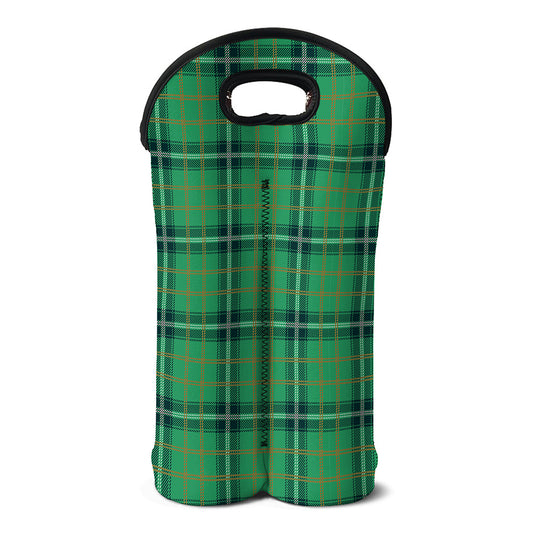 St. Patrick's Day Tartan Pattern Print Double Neoprene Wine Tote
