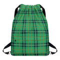 St. Patrick's Day Tartan Pattern Print Drawstring Backpack