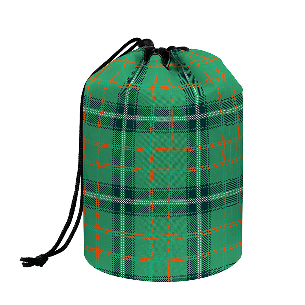 St. Patrick's Day Tartan Pattern Print Drawstring Makeup Bag