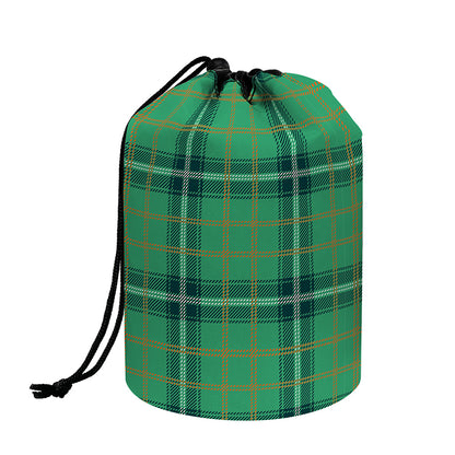 St. Patrick's Day Tartan Pattern Print Drawstring Makeup Bag