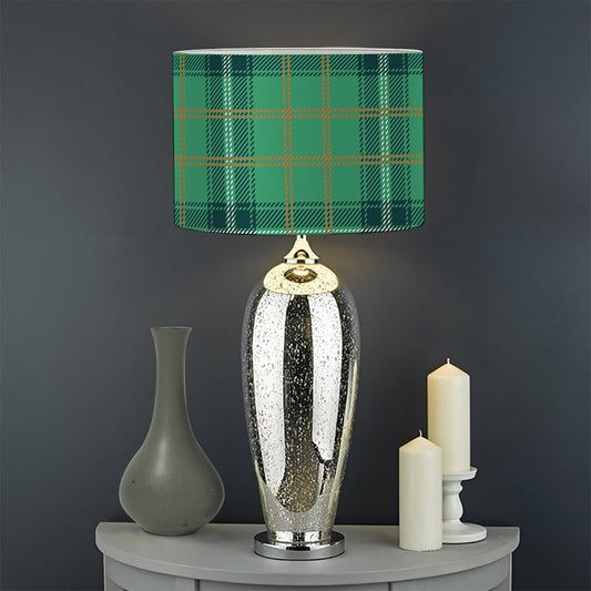 St. Patrick's Day Tartan Pattern Print Drum Lamp Shade