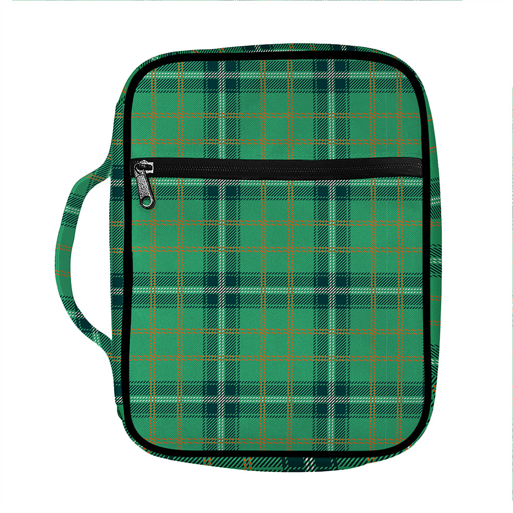 St. Patrick's Day Tartan Pattern Print Front Pocket Bible Bag