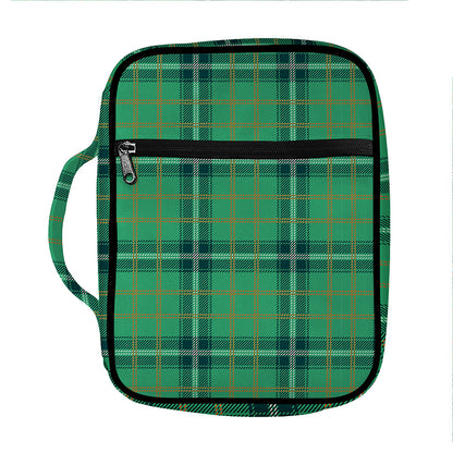 St. Patrick's Day Tartan Pattern Print Front Pocket Bible Bag