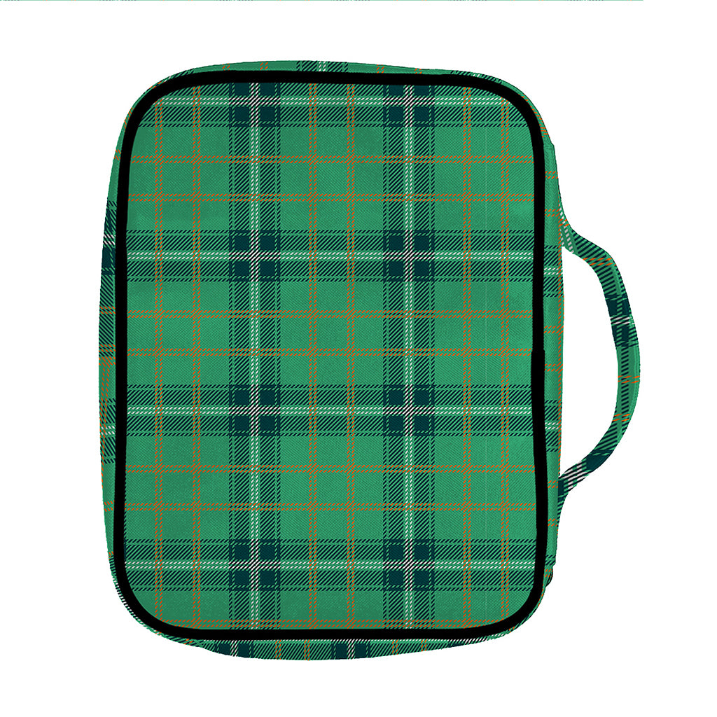 St. Patrick's Day Tartan Pattern Print Front Pocket Bible Bag