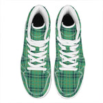 St. Patrick's Day Tartan Pattern Print High Top Leather Sneakers