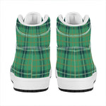St. Patrick's Day Tartan Pattern Print High Top Leather Sneakers