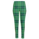 St. Patrick's Day Tartan Pattern Print High-Waisted Pocket Leggings