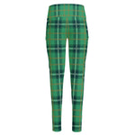 St. Patrick's Day Tartan Pattern Print High-Waisted Pocket Leggings