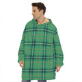 St. Patrick's Day Tartan Pattern Print Hoodie Blanket