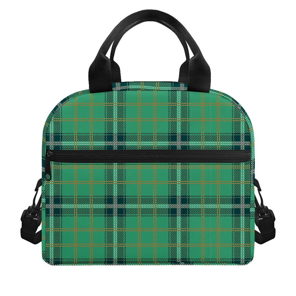 St. Patrick's Day Tartan Pattern Print Insulated Lunch Bag