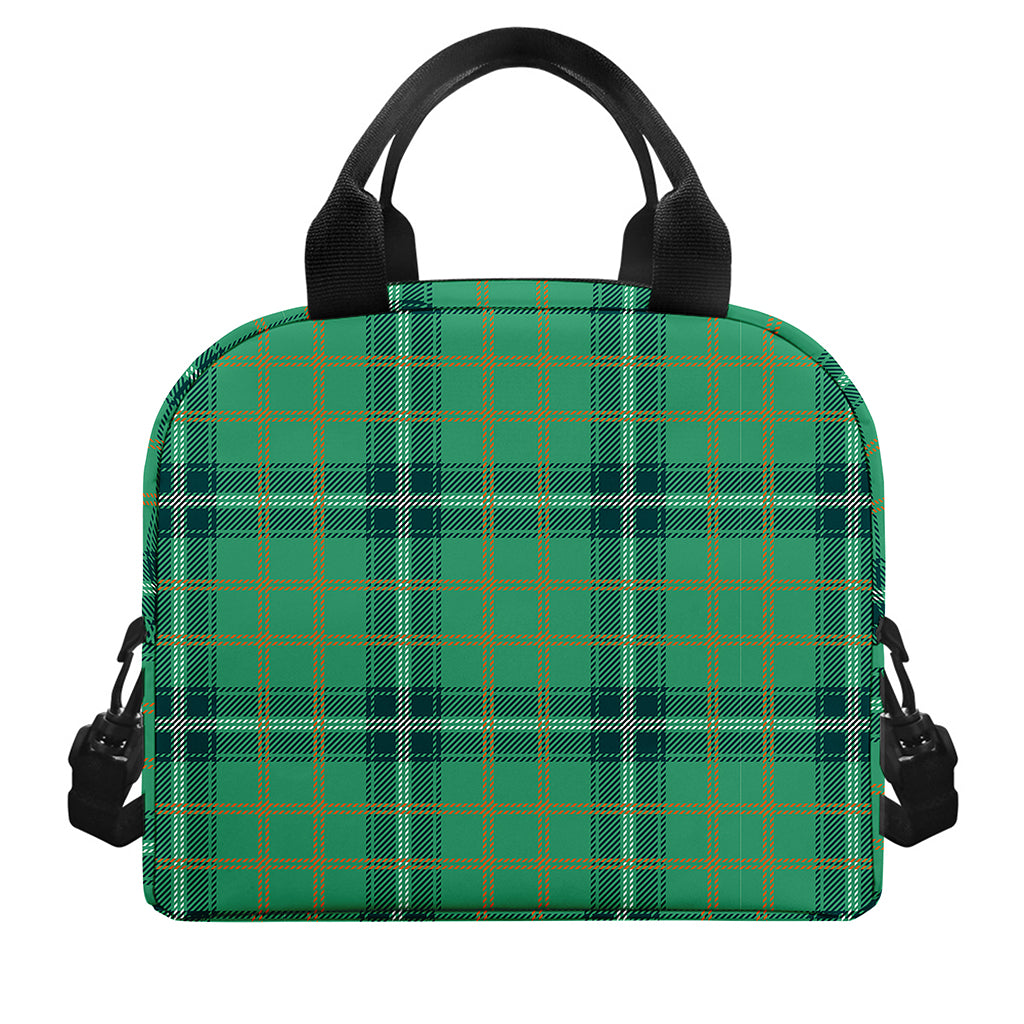 St. Patrick's Day Tartan Pattern Print Insulated Lunch Bag