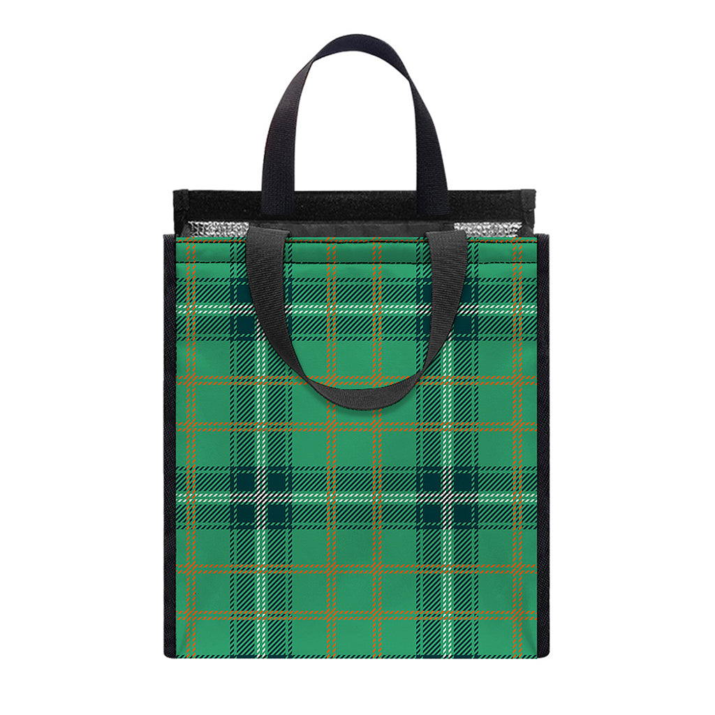 St. Patrick's Day Tartan Pattern Print Insulated Lunch Tote