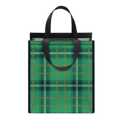 St. Patrick's Day Tartan Pattern Print Insulated Lunch Tote