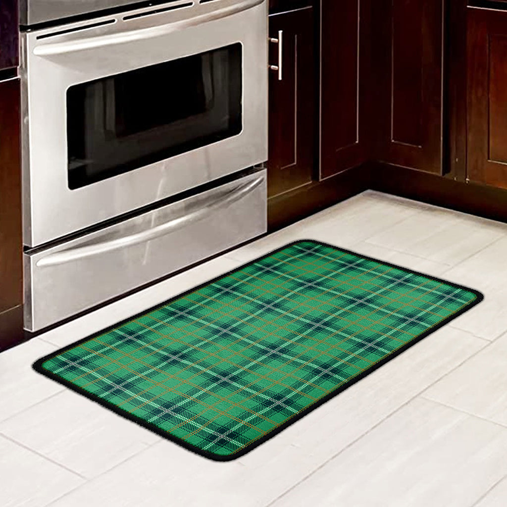 St. Patrick's Day Tartan Pattern Print Kitchen Mat