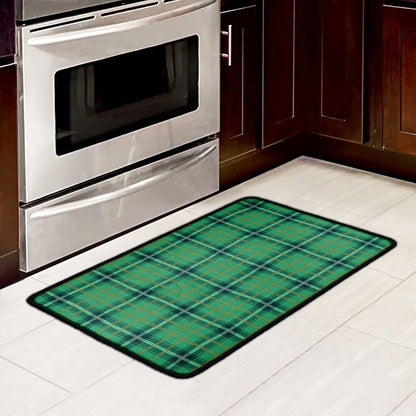 St. Patrick's Day Tartan Pattern Print Kitchen Mat
