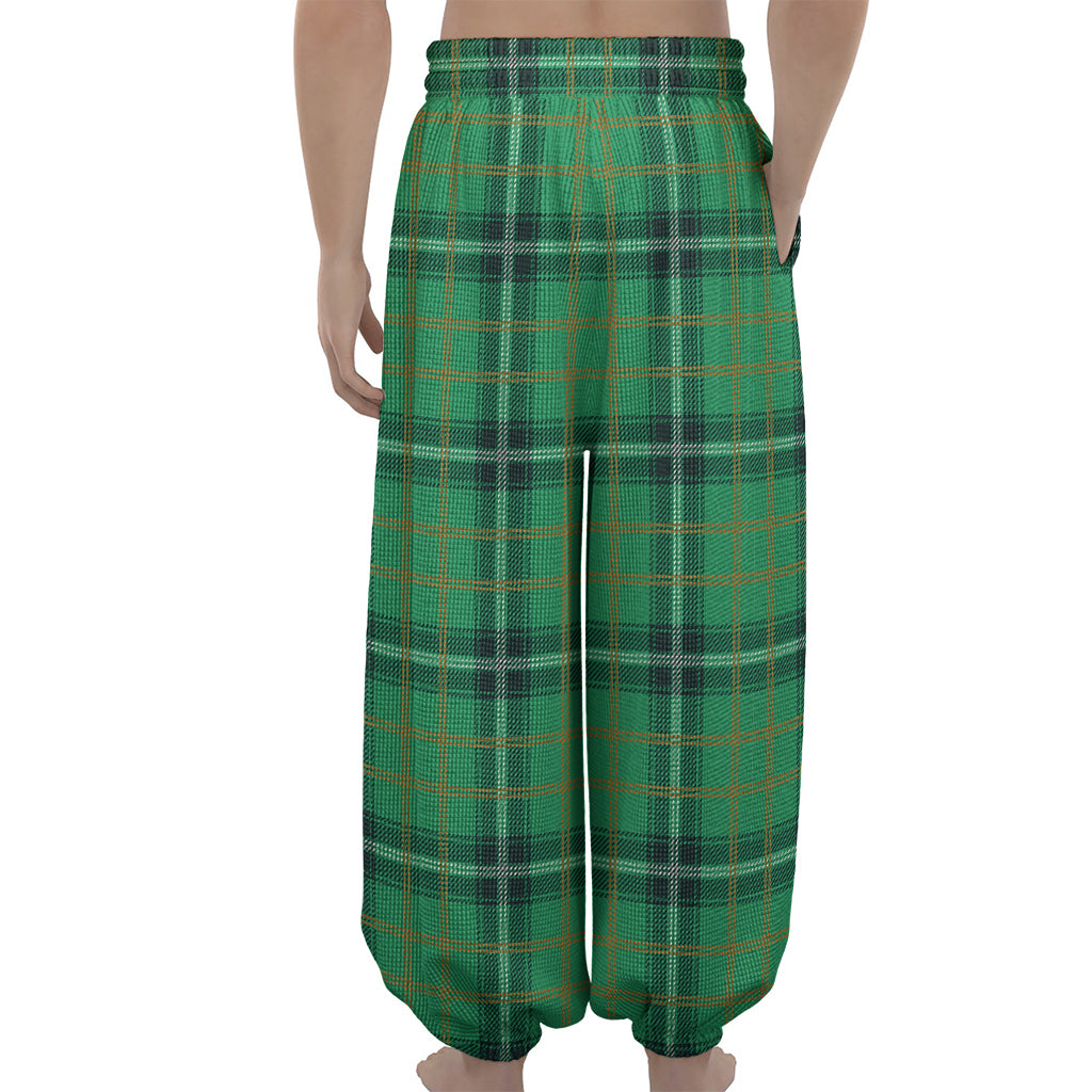 St. Patrick's Day Tartan Pattern Print Lantern Pants