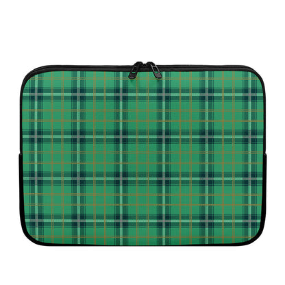 St. Patrick's Day Tartan Pattern Print Laptop Sleeve