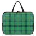 St. Patrick's Day Tartan Pattern Print Laptop Sleeve With Handle