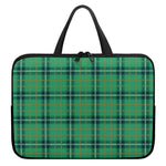 St. Patrick's Day Tartan Pattern Print Laptop Sleeve With Handle