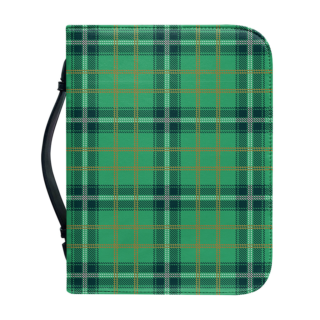 St. Patrick's Day Tartan Pattern Print Leather Bible Cover
