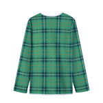 St. Patrick's Day Tartan Pattern Print Long Sleeve Short Coat