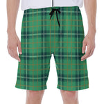 St. Patrick's Day Tartan Pattern Print Men's Beach Shorts