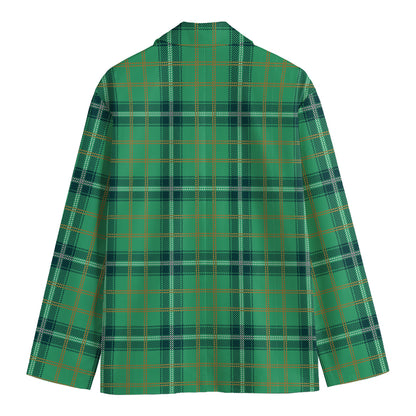 St. Patrick's Day Tartan Pattern Print Men's Blazer