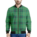 St. Patrick's Day Tartan Pattern Print Men's Bomber Jacket