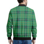 St. Patrick's Day Tartan Pattern Print Men's Bomber Jacket