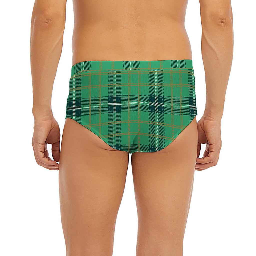 St. Patrick's Day Tartan Pattern Print Men's Briefs