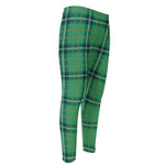 St. Patrick's Day Tartan Pattern Print Men's Compression Pants