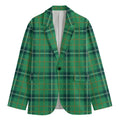 St. Patrick's Day Tartan Pattern Print Men's Cotton Blazer