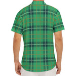 St. Patrick's Day Tartan Pattern Print Men's Deep V-Neck Shirt