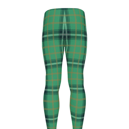 St. Patrick's Day Tartan Pattern Print Men's leggings