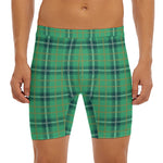 St. Patrick's Day Tartan Pattern Print Men's Long Boxer Briefs
