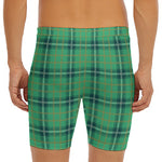 St. Patrick's Day Tartan Pattern Print Men's Long Boxer Briefs