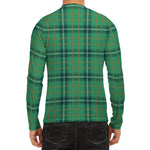 St. Patrick's Day Tartan Pattern Print Men's Long Sleeve Rash Guard