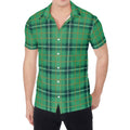 St. Patrick's Day Tartan Pattern Print Men's Shirt